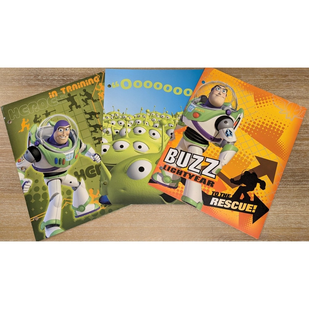 3 - Toy Story 3 School Pocket Binder Folder 2010 Design Buzz Lightyear Aliens